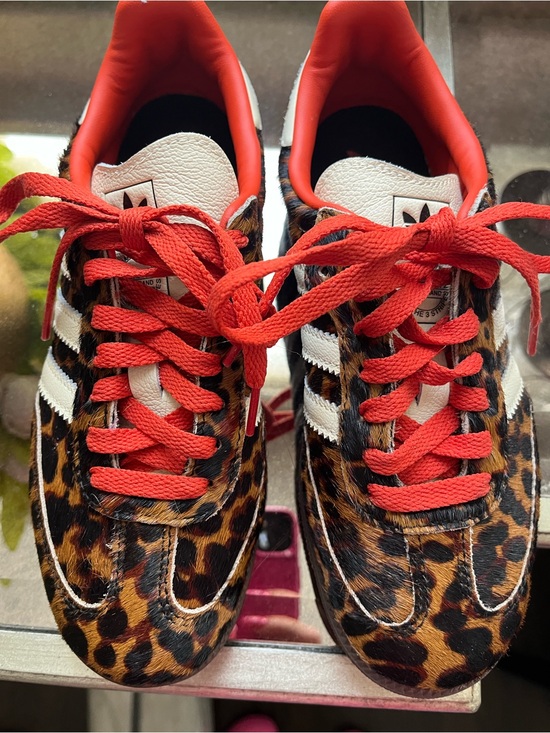 adidas Shoes - Leopard Print Adidas Samba Sneakers with orange Accents NWOT